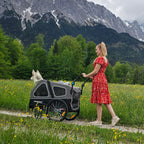 Hundeanhänger & Hundebuggy S-Line XL mit Federung, 2 in 1 Fahrradanhänger und Jogger bis 45 kg