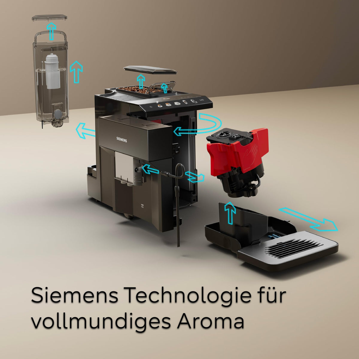 Kaffeevollautomat EQ500 classic mit farbigem TFT-Display und Doppeltassenfunktion, für 5 Kaffee- und Milchgetränke, inkl. Milchschlauch und BRITA