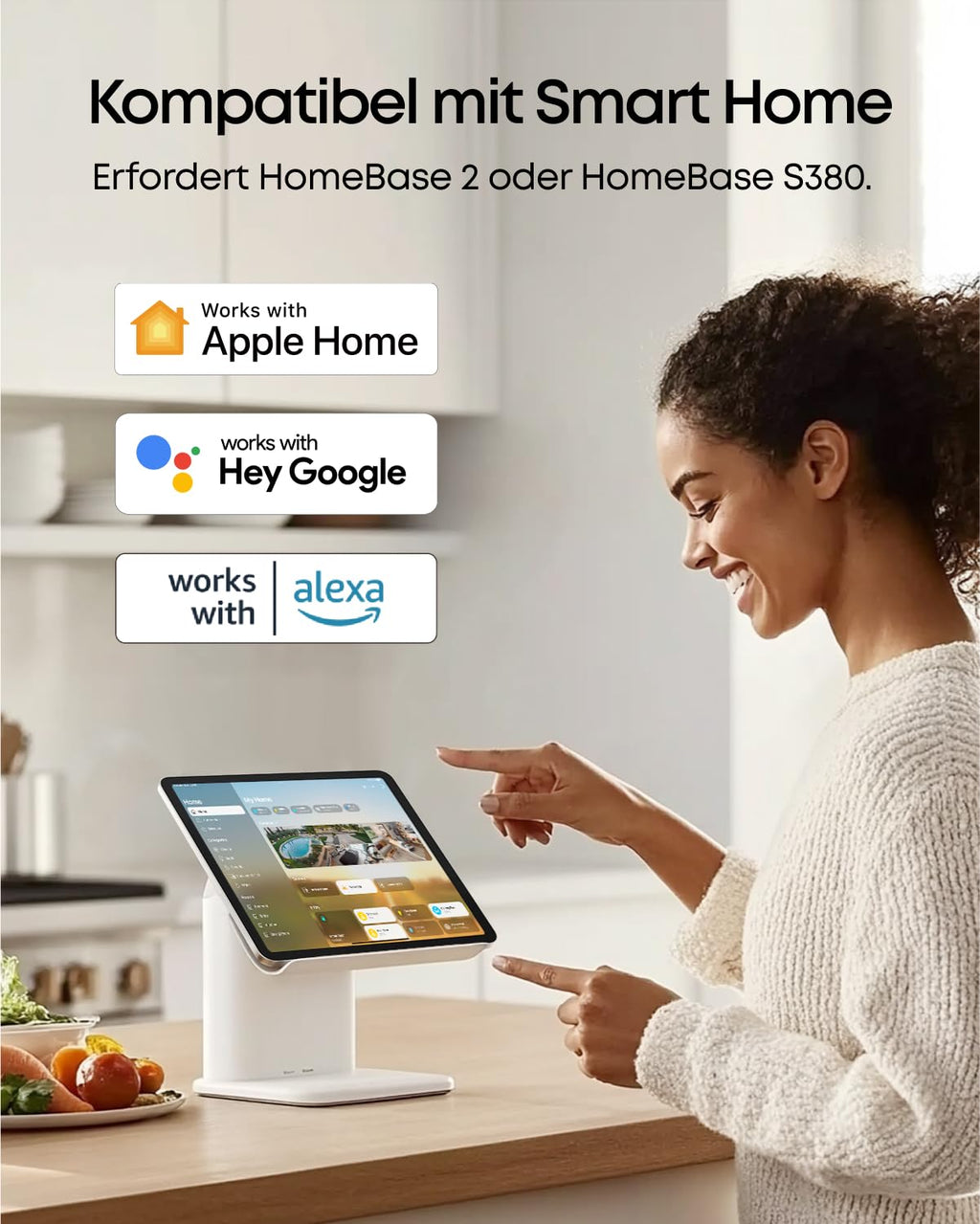 Überwachungskamera-Set E40 mit 3 Kameras und HomeBase 2 2K QHD MaxColor Nachtsicht SolarPlus 2.0 PIR-Sensor für außen
