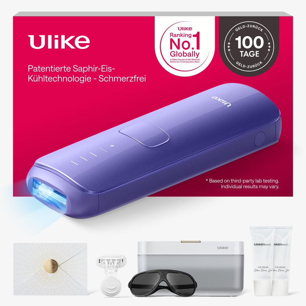 IPL-Haarentfernungsgerät für Gesicht und Körper mit Saphir-Eiskühlung, UV-Sterilisator und Aloe Vera Gel