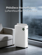 Luftentfeuchter elektrisch 20L für Räume bis 50m², Raumentfeuchter mit 5,5L Tank, Timer und Ablaufschlauch