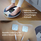 Durchblutungs-Stimulator Medic mit NMES und TENS für Beine Füße Knöchel und Körper kabellos mit Elektroden-Pads