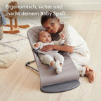 Babywippe Bliss ergonomisch 3,5–13 kg Sandgrau klassische Steppung natürliches Schaukeln 0–2 Jahre Stoff