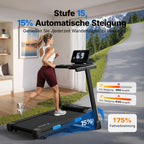 Laufband für Zuhause mit 15% automatischer Steigung, 2,5 PS Motor und 108x42 cm Lauffläche, klappbar