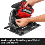 Akku-Tauchsäge TP-PS 18/165 Li BL Solo mit Brushless-Motor, 56 mm Schnitttiefe, inkl. Sägeblatt und Parallelanschlag