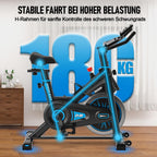 Heimtrainer Fahrrad mit App-Kompatibilität und LCD-Monitor, magnetischer Widerstand, bis 180 kg, Modell 8715C