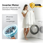 Waschmaschine 7 kg mit Invertermotor und 15 Programmen, max. 1400 U/min, LED-Display und Endzeitvorwahl, Modell WA 7175.1 in Weiß