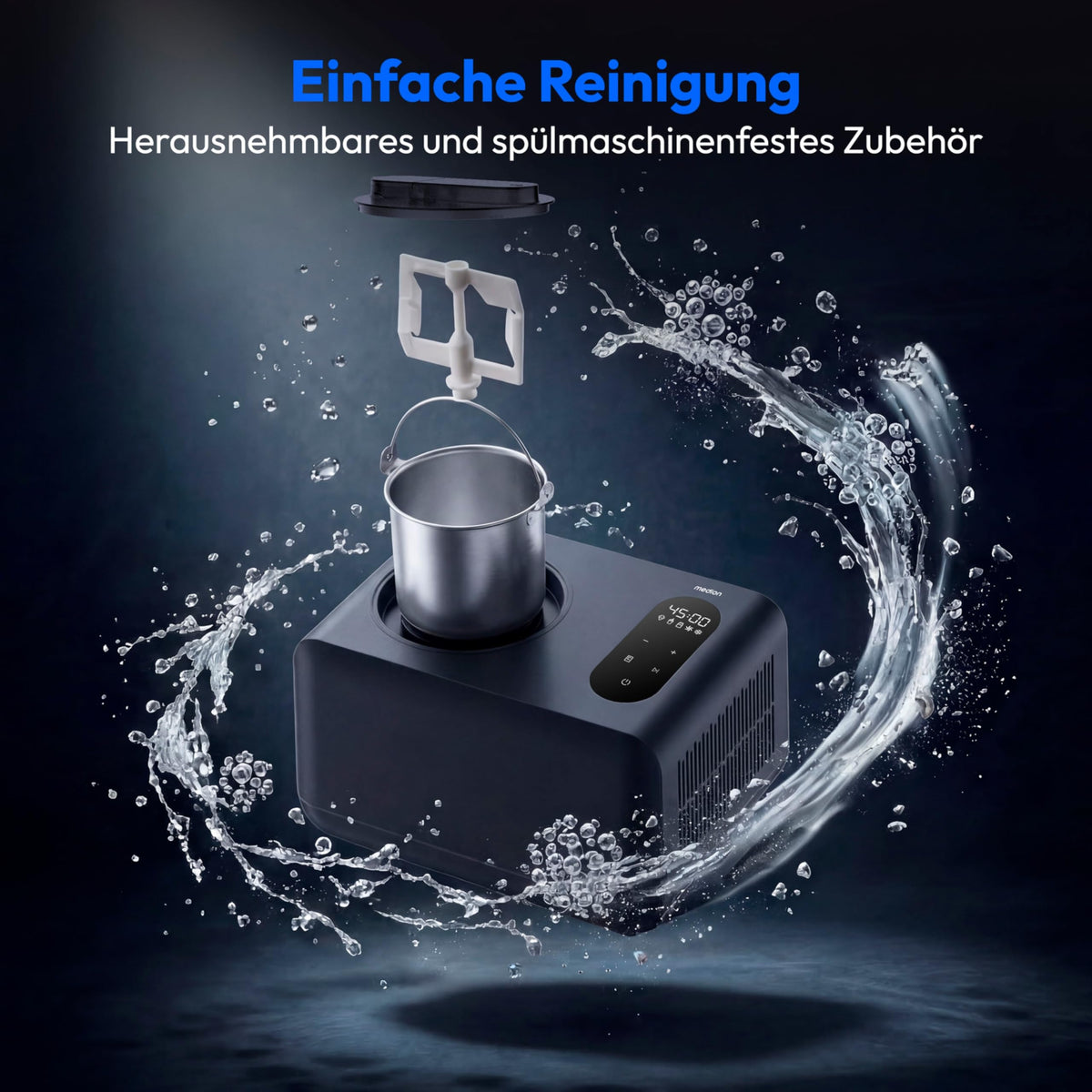 Eismaschine mit Kompressor für Eiscreme, Joghurt und Slush, 1,5 Liter, ohne Vorkühlen
