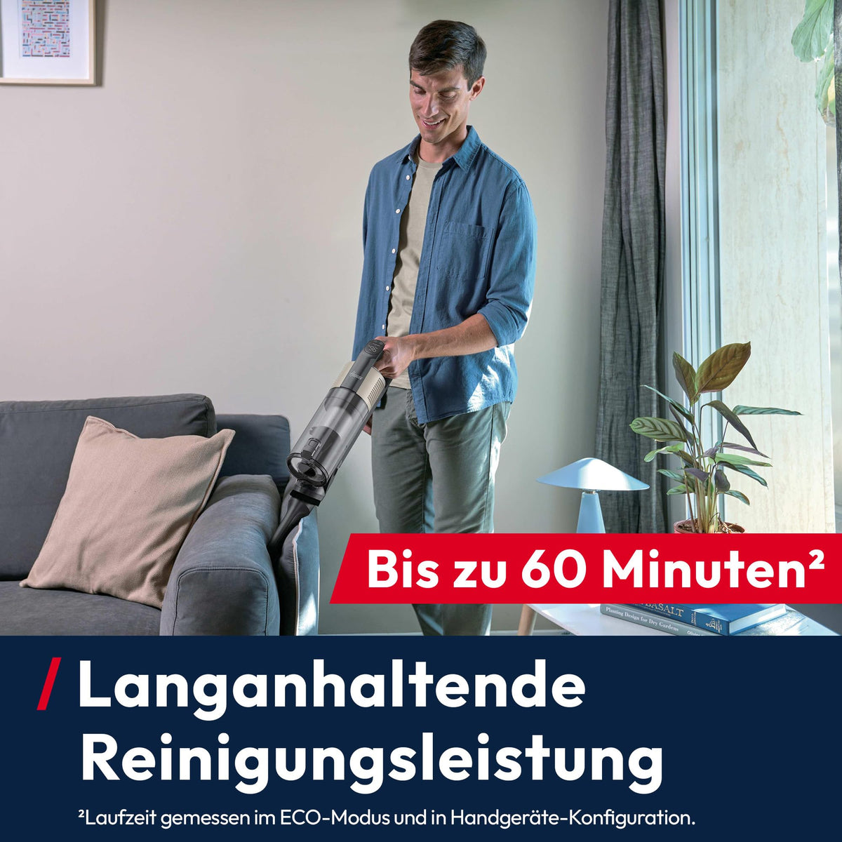 Kabelloser Akku-Staubsauger HF3 CORE Pet mit Tierhaardüse, 60 Min Laufzeit und 300 W