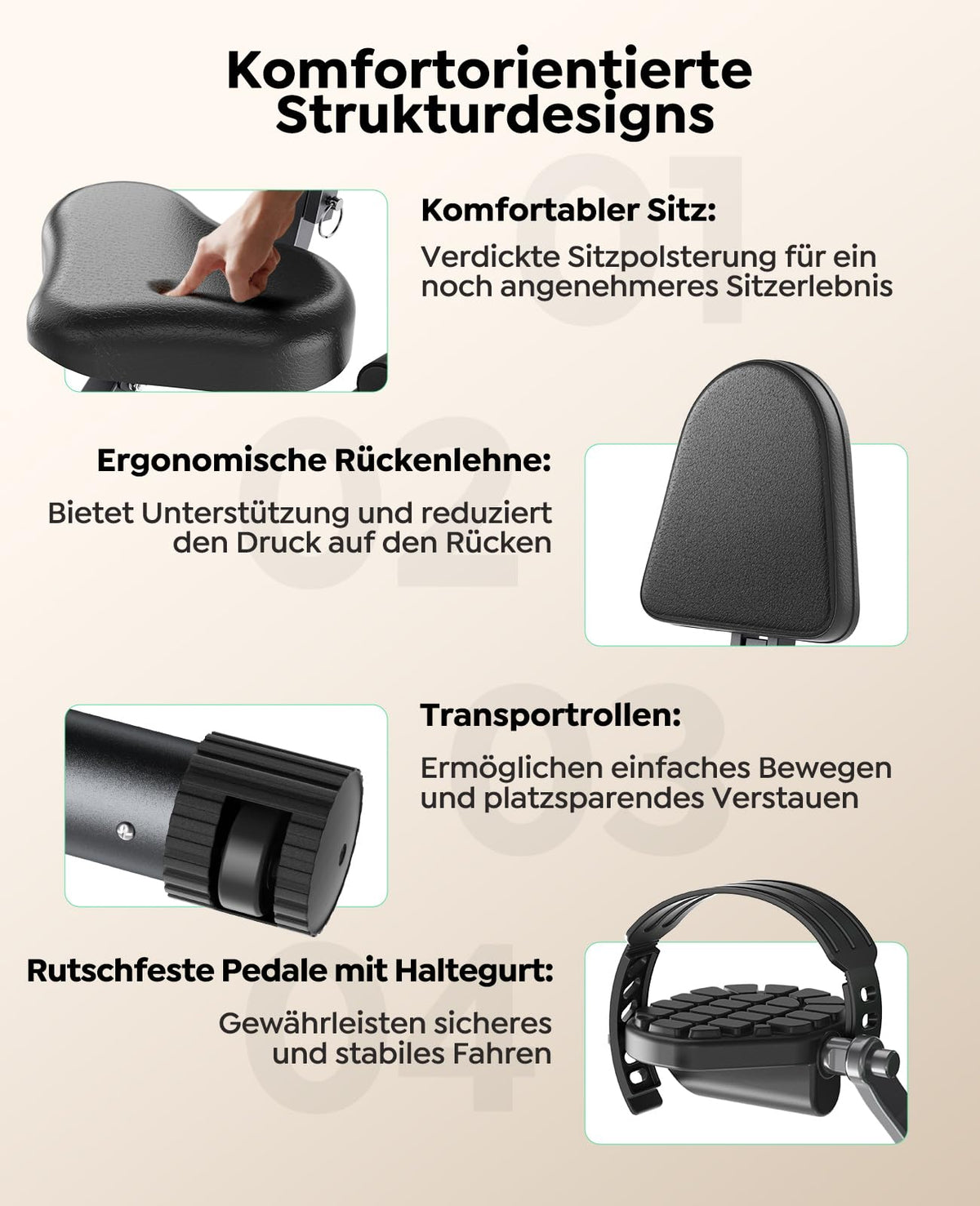 Klappbarer Heimtrainer mit 5-in-1-Training, 16 Magnetwiderstandsstufen und App-Kompatibilität, bis 140 kg