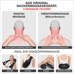Nackenmassagegerät mit Wärme und Shiatsu, 4D-Massageköpfe, Infrarot, kabelgebunden, inkl. 2 Ersatzbezüge