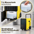 Bautrockner Luftentfeuchter 30 L pro Tag 7 L Wassertank Keller Baustelle bis 90 m² LED-Display Timer Abtauautomatik