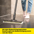 Dampfreiniger SC 4 EasyFix 3,5 bar mit Bodenreinigungsset 2 Verlängerungsrohren Bodendüse und Mikrofaser-Bodentuch