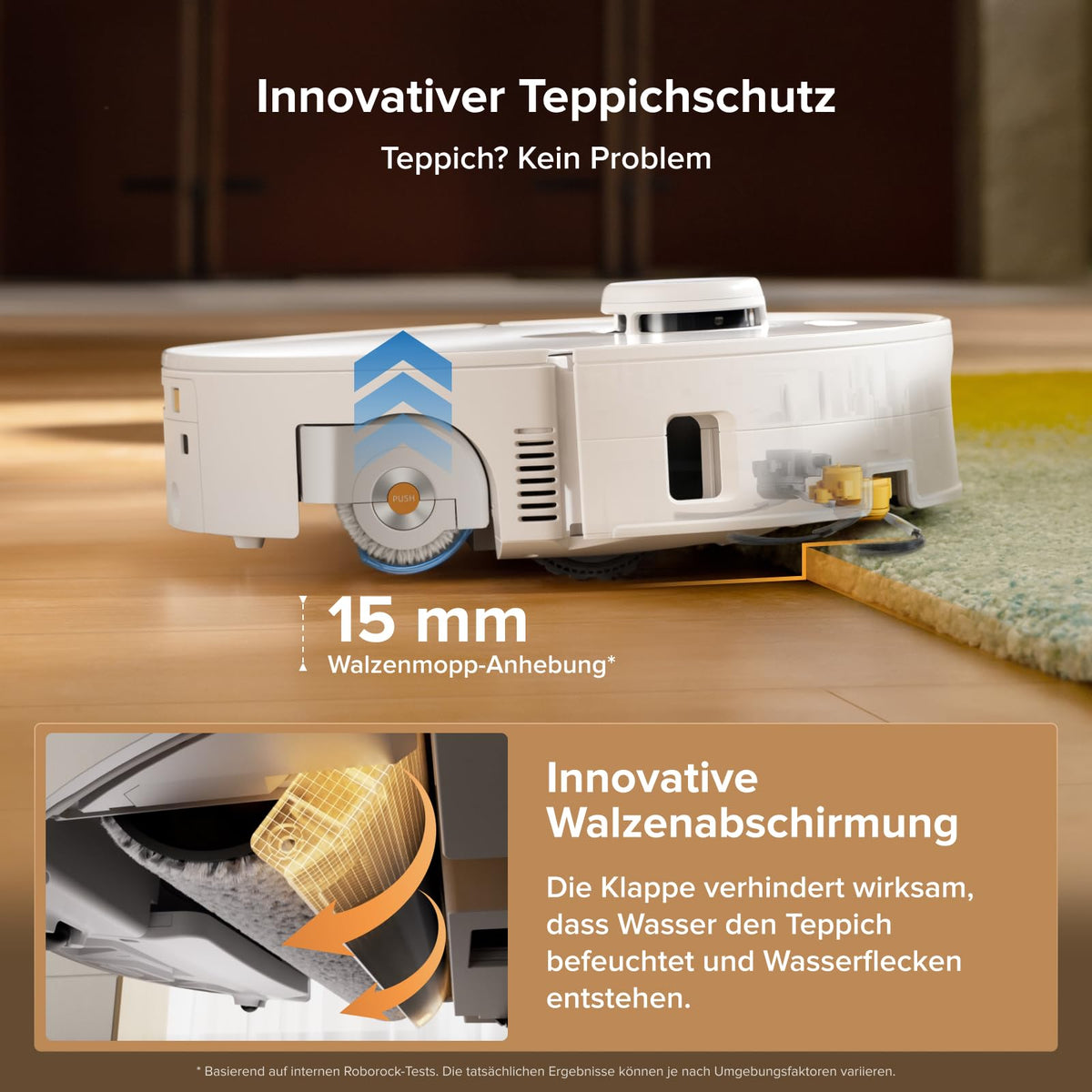 Saugroboter mit Wischfunktion Qrevo Curv 2 Flow, 20.000 Pa Saugkraft und selbstreinigender SpiraFlow-Wischwalze