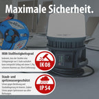 LED Baustrahler 360° Hybrid 12000lm für 18V Akku, 4 Schaltstufen, 5m Kabel, ohne Akku