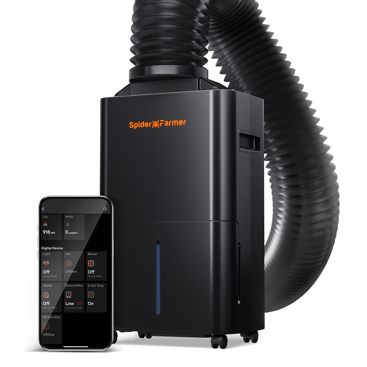 Luftentfeuchter 12 L/Tag für Growzelt, Indoor-Garten und Keller mit 2,1-L-Tank, Digitalanzeige und 24-Stunden-Timer