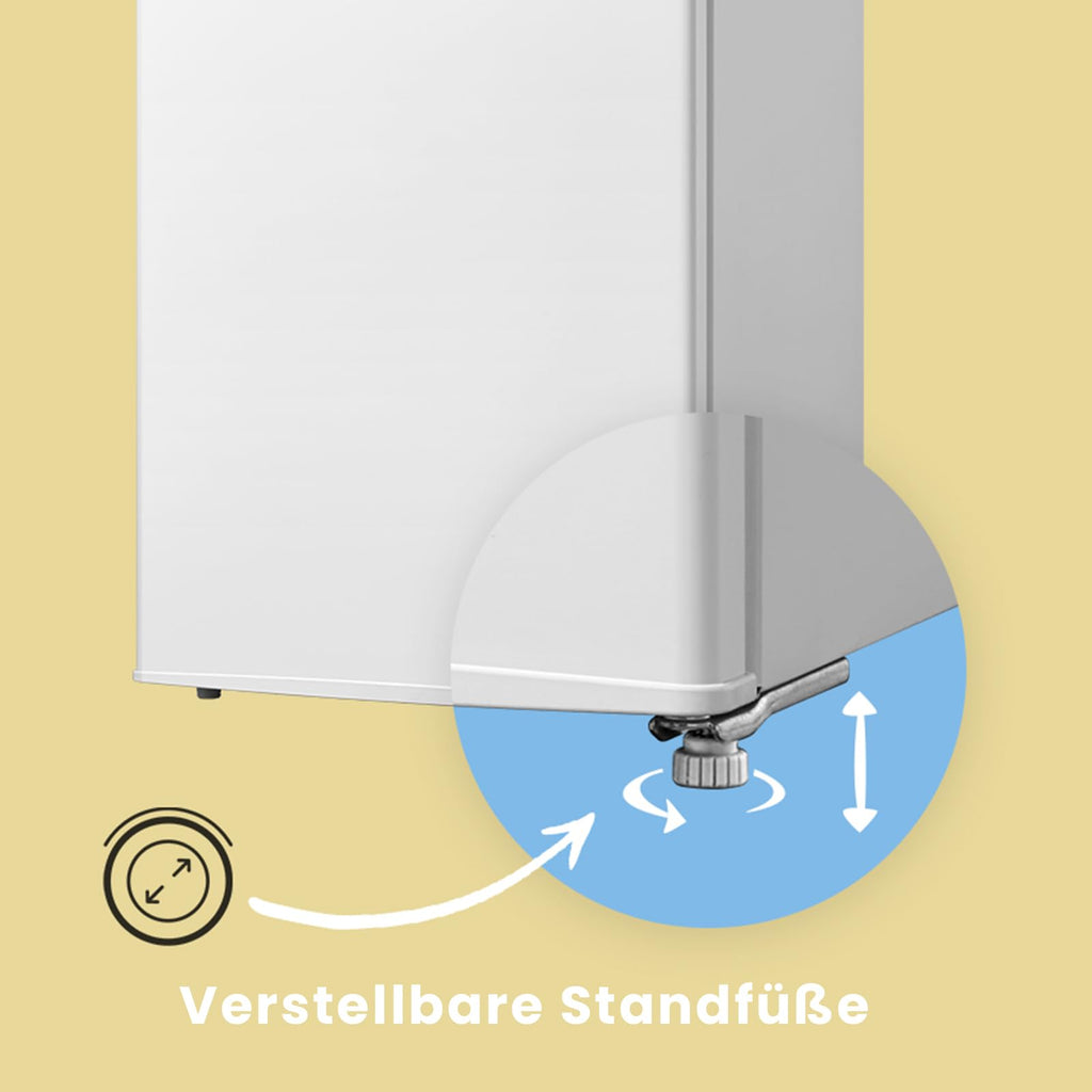 80L Kühlschrank mit Gefrierfach, EEK D, 39 dB, Inverter-Kompressor, freistehend, weiß