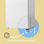 80L Kühlschrank mit Gefrierfach, EEK D, 39 dB, Inverter-Kompressor, freistehend, weiß