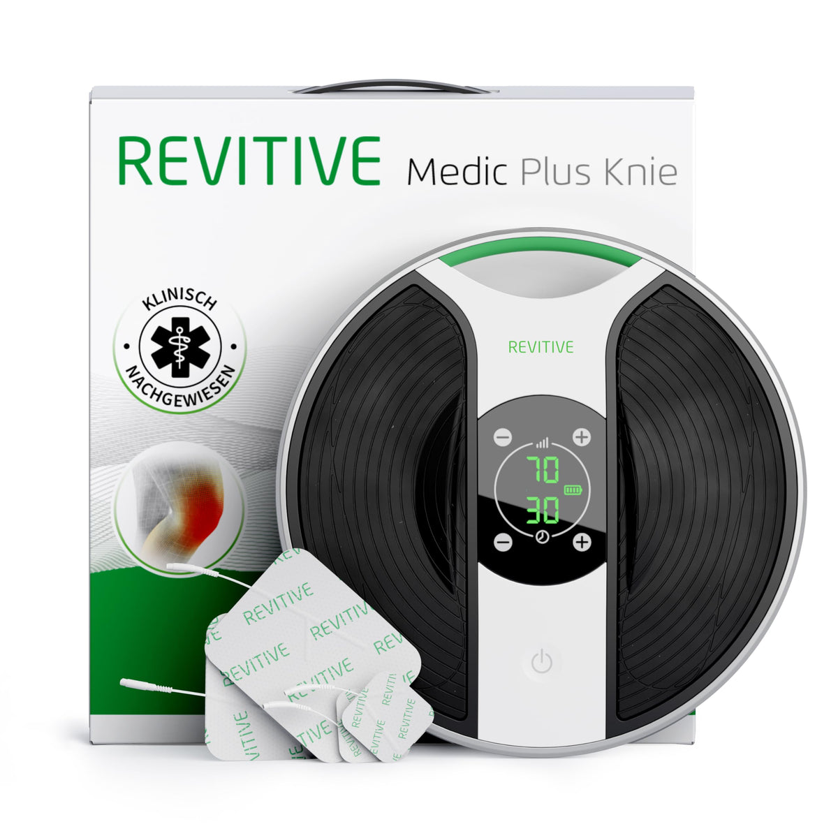 Muskelstimulationsgerät für Knie und Beine Medic Knee NMES mit TENS-Pads Elektroden Fernbedienung und Netzteil