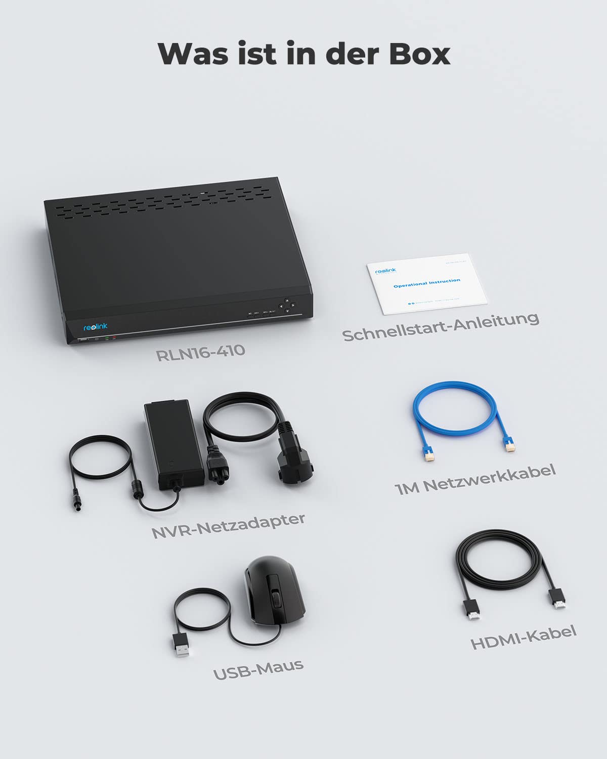 16-Kanal-PoE-NVR Überwachungsrekorder mit 4TB HDD, 16 PoE-Ports und bis zu 16TB Speicher