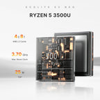 Mini-PC mit Windows 11 Pro, AMD Ryzen 5 3500U, 8 GB DDR4 RAM, 256 GB SSD, 4K bei 60 Hz über Triple Display, HDMI, USB-C, USB 3.2, LAN, WLAN und