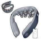 Faltbares Nackenmassagegerät G7 Pro Fold mit Wärme, 9 Vibrationsköpfe, kabellos, 2400-mAh-Akku, grau
