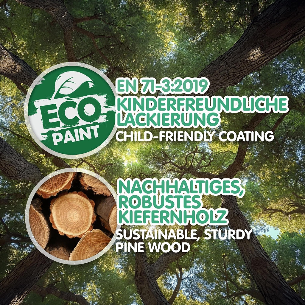 Bodenbett 120x200 cm aus Kiefernholz in Weiß mit abnehmbarem Rausfallschutz und Roll-Lattenrost, bis 200 kg belastbar