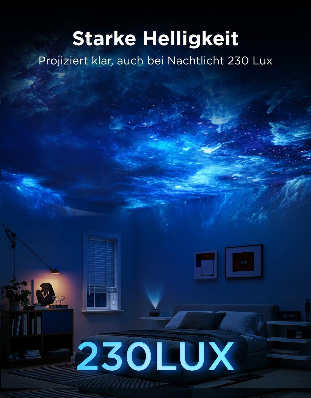 Sternenhimmel-Projektor Planetarium Galaxy mit 8 Filmdiscs, 4-Megapixel-HD-Objektiv und App-Steuerung