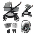 3-in-1 Kinderwagen Zelia Select mit Babyschale CabrioFix S i-Size, 0–22 kg, inkl. Wickeltasche und Regenverdeck, Grau