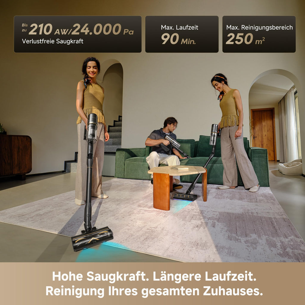 Akku-Staubsauger V20 Pro-A mit 0 mm Kantenreinigung, 24000 Pa und 210 AW Saugkraft