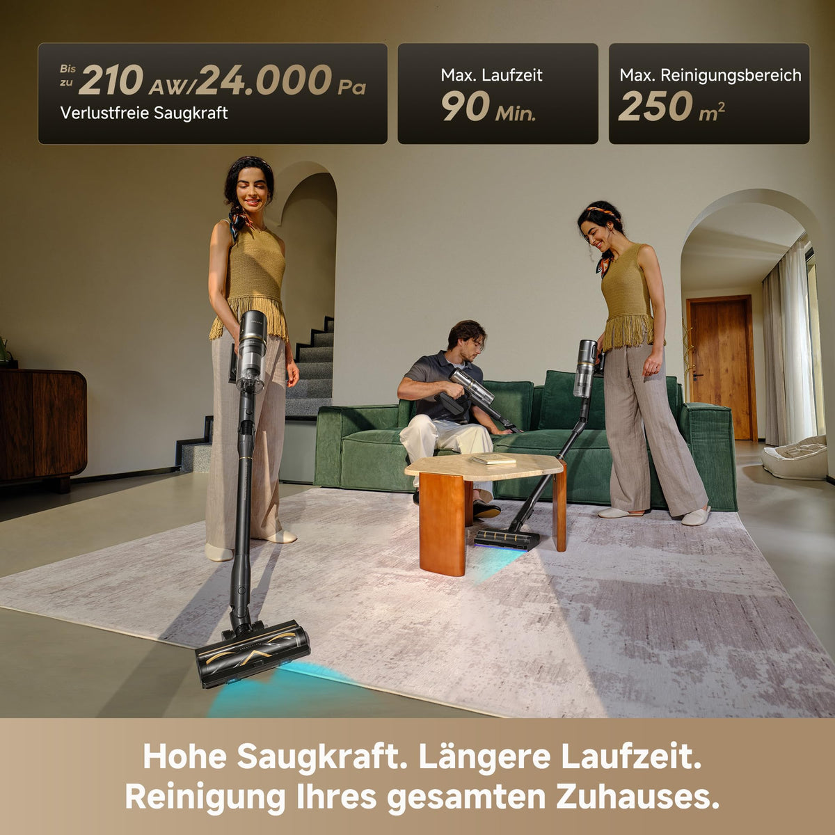 Akku-Staubsauger V20 Pro-A mit 0 mm Kantenreinigung, 24000 Pa und 210 AW Saugkraft
