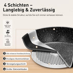 30-teiliges Topfset mit Granit-Antihaftbeschichtung, induktionsgeeignet, inklusive Pfannen, Töpfen, Backformen und Küchenhelfern