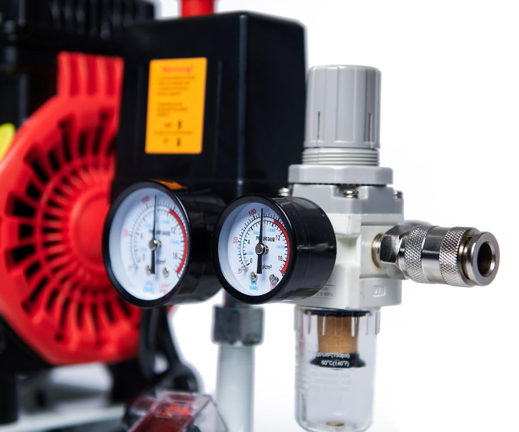 Flüsterkompressor SW 375/10 Pro 24 l 10 bar 1100 W ölfrei 230 V 1,5 PS mit Wasserabscheider Kupferwicklung