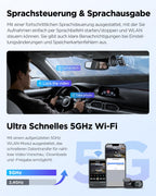 Dashcam A229 Plus 2CH Dual 2K HDR STARVIS 2 5 GHz WLAN GPS Sprachsteuerung 140° Sichtfeld