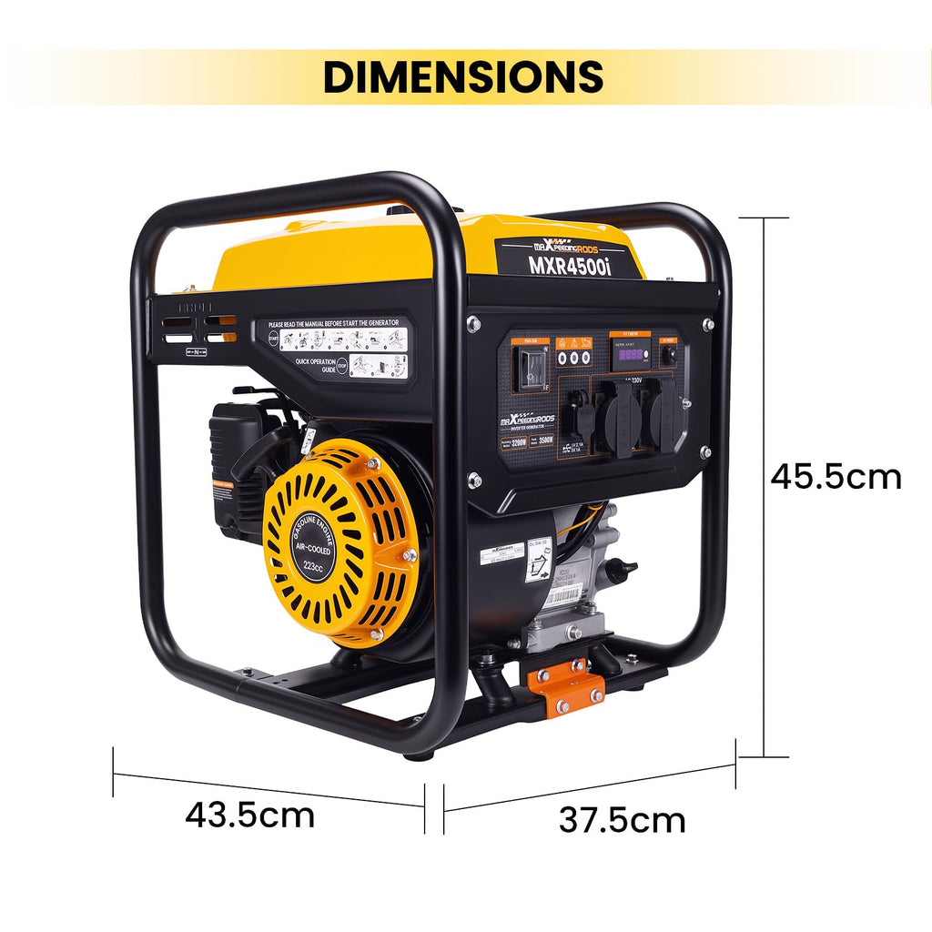 Inverter Stromgenerator 3500W Benzin 4 Takt 223cc tragbar mit 3200W Dauerleistung, 230V und Überlastschutz