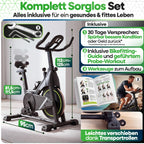 Heimtrainer Fahrrad bis 200 kg belastbar mit App, verstellbarem Sitz und Magnetbremse