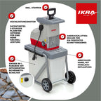 Elektro Gartenhäcksler Walzenhäcksler ILH 3000A mit 3000 Watt und Aststärke bis 44 mm, inkl. 60-Liter-Fangbox und Stopfer