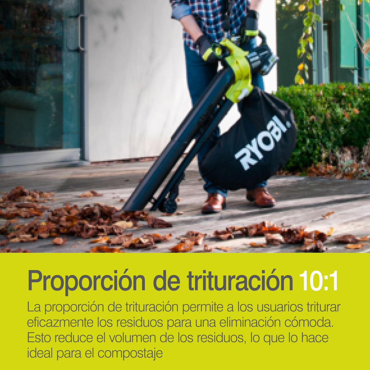 Akku-Laubsauger OBV18 18 V mit Brushless-Motor 2-in-1 Laubbläser und Laubsauger 10:1 Mulchfunktion ohne Akku und Ladegerät