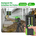 Kreuzlinienlaser 360 Grad mit motorischer Basis, Fernbedienungsempfänger und 5200-mAh-Akku