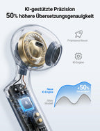 Übersetzer-Kopfhörer W4 mit bidirektionaler Simultanübersetzung, Knochenstimmensensor und App-Steuerung für iOS und Android