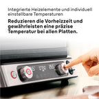 Kontaktgrill MultiGrill 9 Pro CG 9167 mit Grill-, Flach- und Waffelplatten, Temperaturfühler, 3 Grillpositionen und Boost-Funktion bis 265 °C