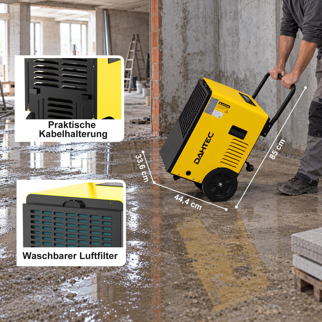 Bautrockner Luftentfeuchter 30 L pro Tag 7 L Wassertank Keller Baustelle bis 90 m² LED-Display Timer Abtauautomatik