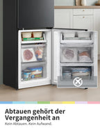 Kühl-Gefrierkombination 174 L, 150 cm hoch, Low Frost, 39 dB, mit 115 L Kühlteil und 59 L Gefrierteil, Schwarz
