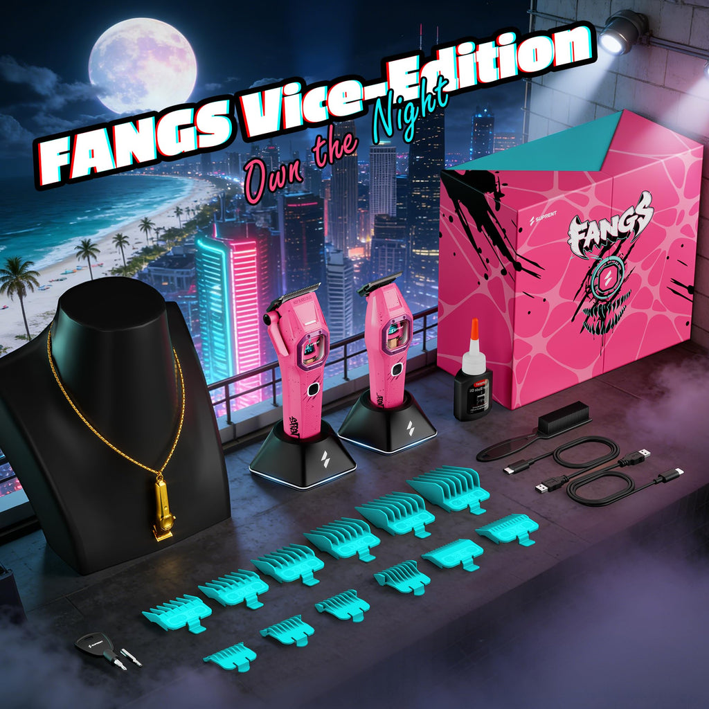 Professionelle Haarschneidemaschine HC976 mit 13.000 U/min Vector-Motor und KI-Geschwindigkeitssteuerung, in Rosa