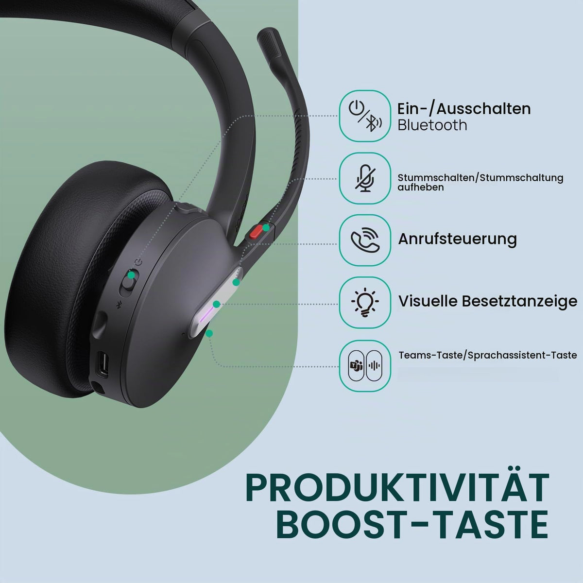 Kabelloses DECT-Büro-Headset WH64 Pro mit 3,5-Zoll-Touchscreen-Basisstation und Bluetooth