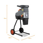 Elektro Gartenhäcksler FX-EGH2800T mit 2800 W und Walzenhäcksler für Äste bis 44 mm, 60 L Fangsack sowie 92 dB(A) Betrieb