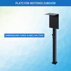 Wallbox Standfuß mit Dach aus pulverbeschichtetem Stahl, universelle Standsäule für Elektroauto-Ladestationen, 160 cm