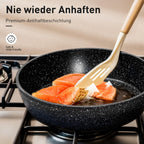 30-teiliges Topfset mit Granit-Antihaftbeschichtung, induktionsgeeignet, inklusive Pfannen, Töpfen, Backformen und Küchenhelfern