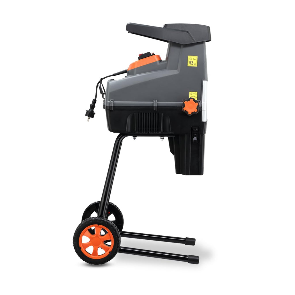 Elektro Gartenhäcksler FX-EGH2800T mit 2800 W und Walzenhäcksler für Äste bis 44 mm, 60 L Fangsack sowie 92 dB(A) Betrieb