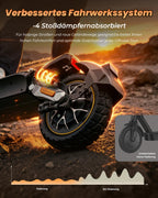 E-Scooter mit Straßenzulassung V5 Pro, 10 Zoll Elektroroller mit 500W Motor, 48V 12,5 Ah Akku und bis zu 70 km Reichweite, duales Bremssystem für